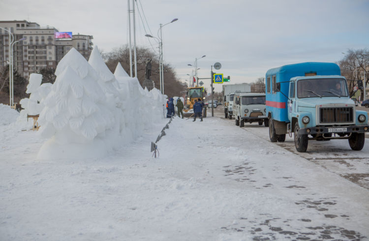 На главной площади Благовещенска установили новогоднюю елку